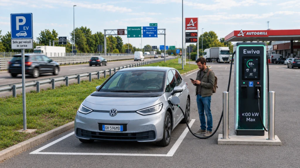 Colonnina di ricarica autostrade italiane